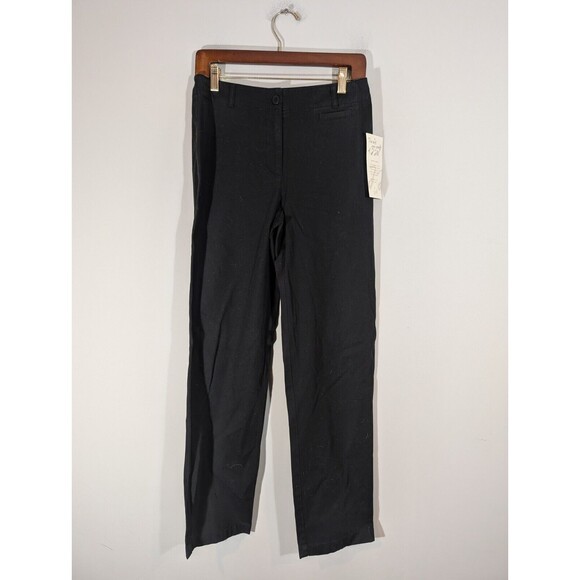 NWT J. Jill Pants Women Sz 4 Black Mid Rise Office Work Straight Leg Trousers - Picture 1 of 7